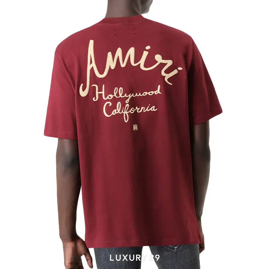 Amiri Hollywood Tee Burgundy AMIRI