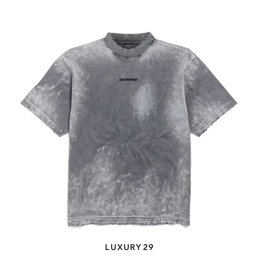 Balenciaga Back T-Shirt Medium Fit in grey painted vintage jersey BALENCIAGA Luxury29