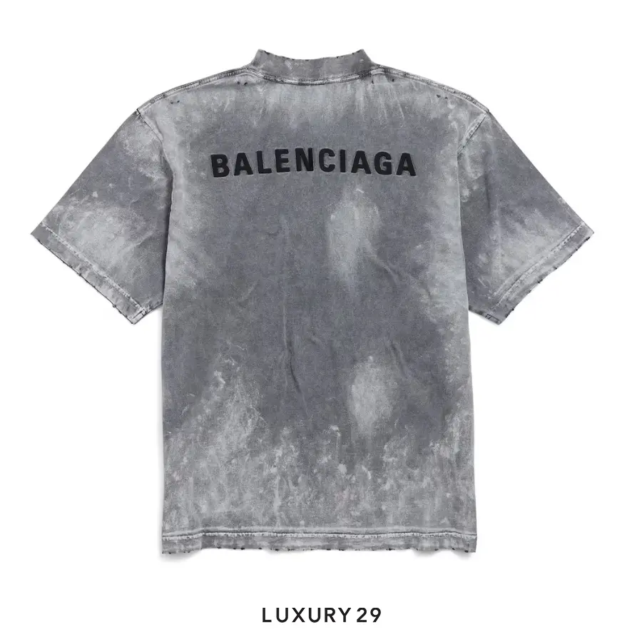 Balenciaga Back T-Shirt Medium Fit in grey painted vintage jersey BALENCIAGA Luxury29
