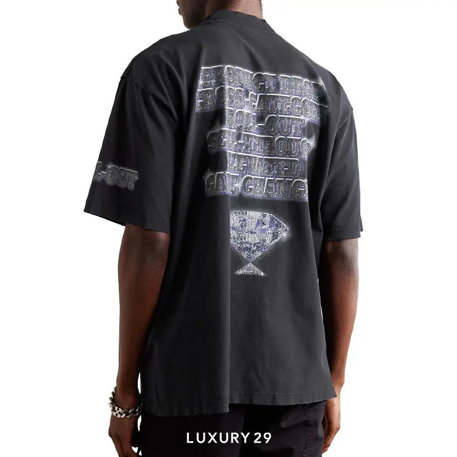 Balenciaga 24SS SEE NOW BUY NOW TEE Front Print Short Sleeve T-Shirt Black BALENCIAGA