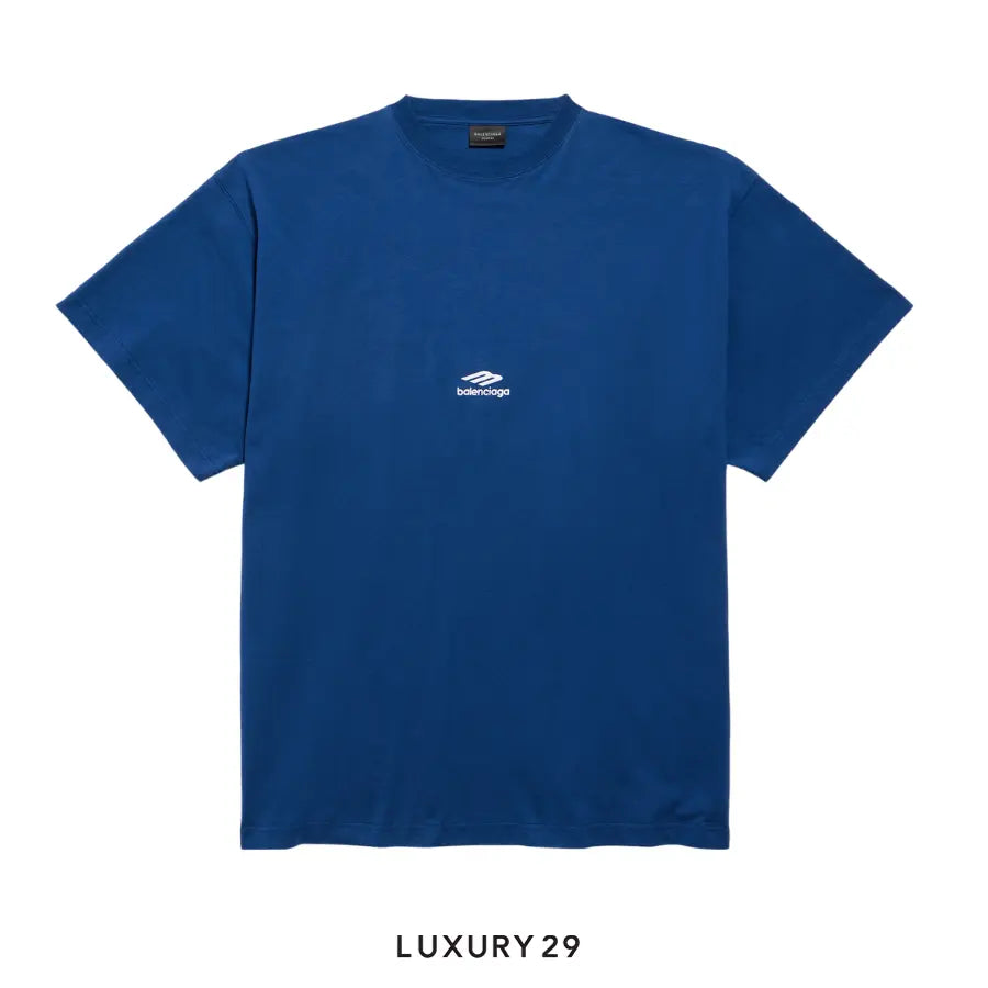 Balenciaga 3b Sports Icon Oversized T-shirt in Light Marine Blue/white BALENCIAGA Luxury29