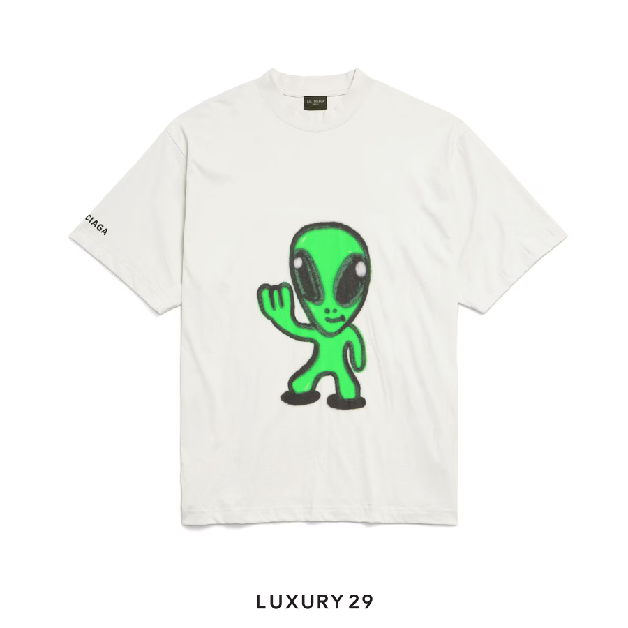 Balenciaga Hi There + Dripley T-shirt Medium Fit in Dirty White BALENCIAGA