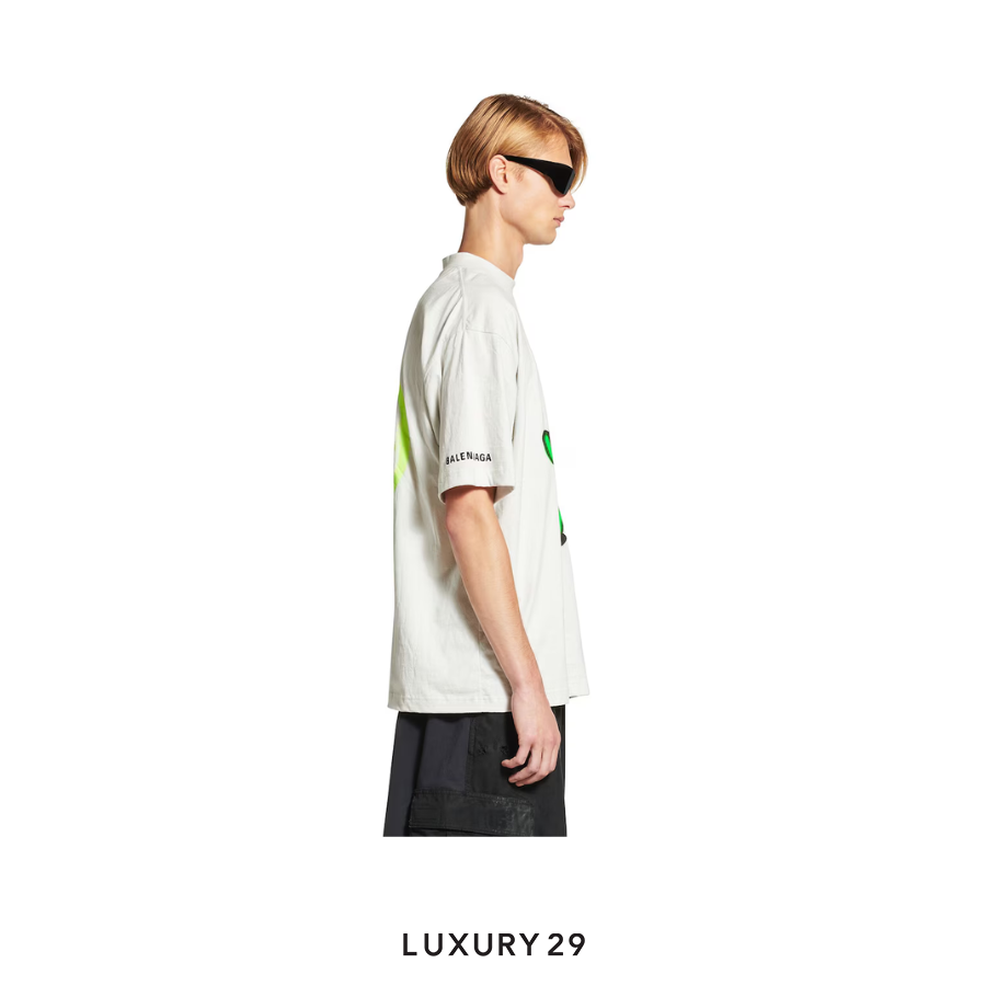 Balenciaga Hi There + Dripley T-shirt Medium Fit in Dirty White BALENCIAGA