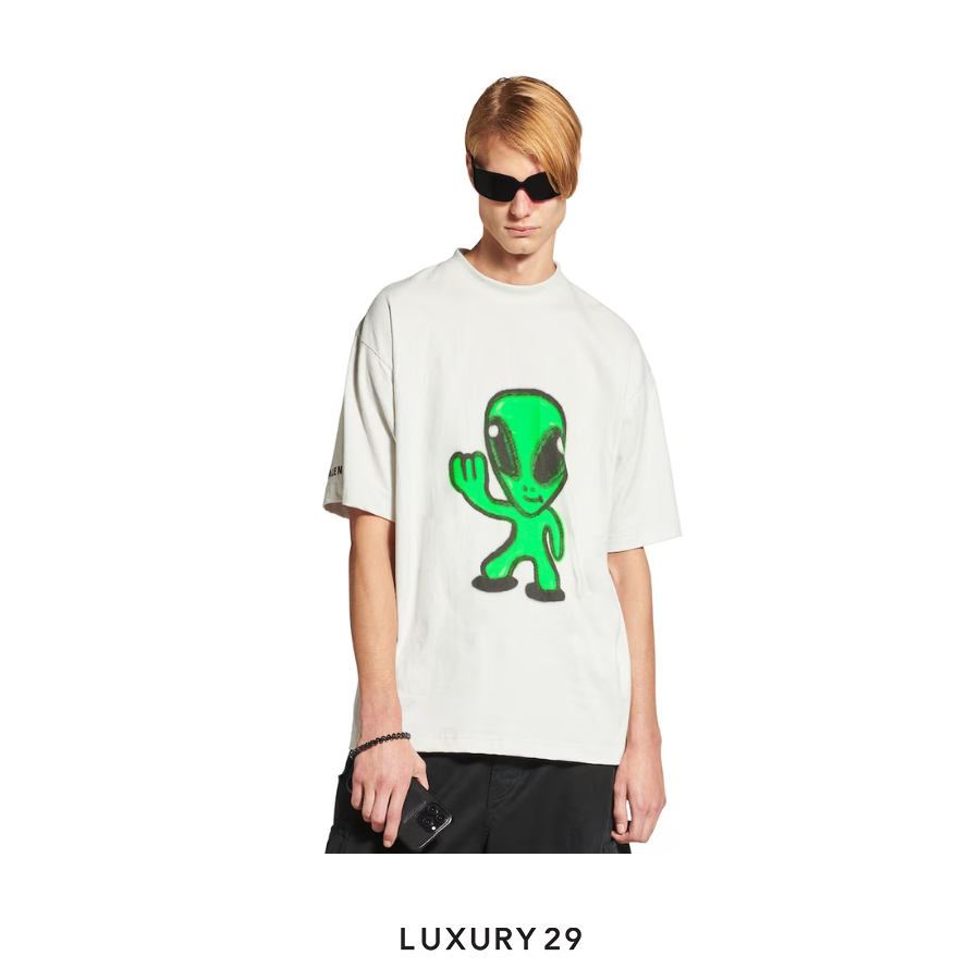 Balenciaga Hi There + Dripley T-shirt Medium Fit in Dirty White BALENCIAGA
