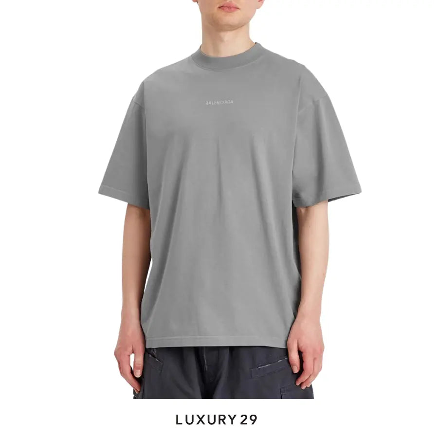 Balenciaga Men’s BB Back Reflective Medium Fit T-Shirt Grey/Reflective BALENCIAGA Luxury29