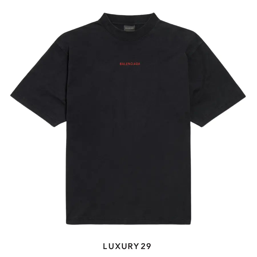 Balenciaga Men's Balenciaga Back T-shirt Medium Fit in Faded Black/red BALENCIAGA Luxury29