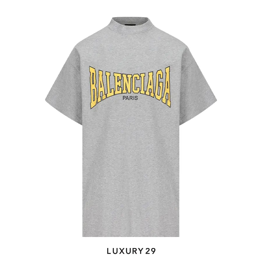 Balenciaga Paris Logo Printed Oversized T-Shirt in Grey