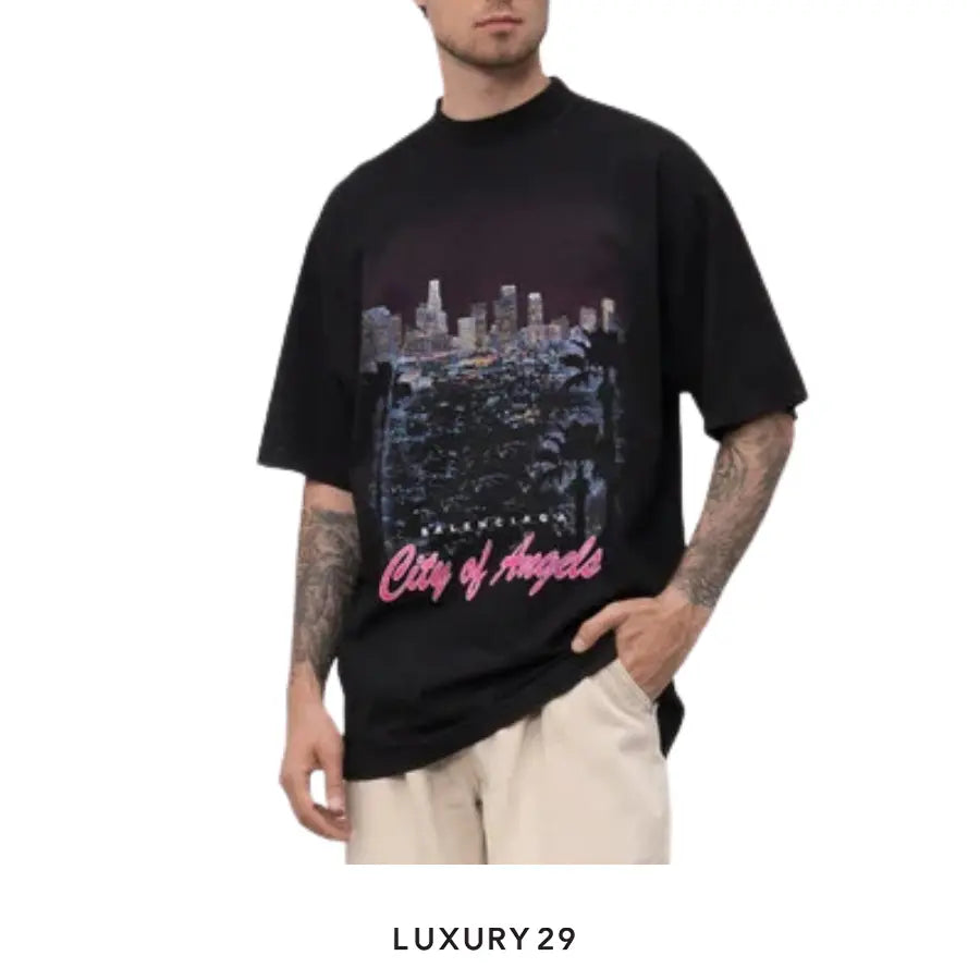 Balenciaga T-Shirt City Of Angels Black BALENCIAGA Luxury29