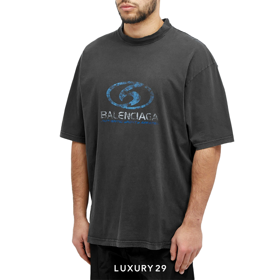 Balenciaga T-Shirt Surfer Thin Jersey Faded Black BALENCIAGA