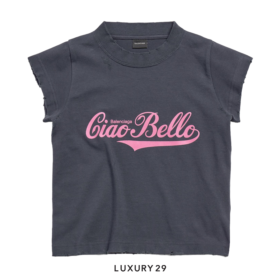 Balenciaga Women's Ciao Bello Shrunk T-shirt in Black BALENCIAGA
