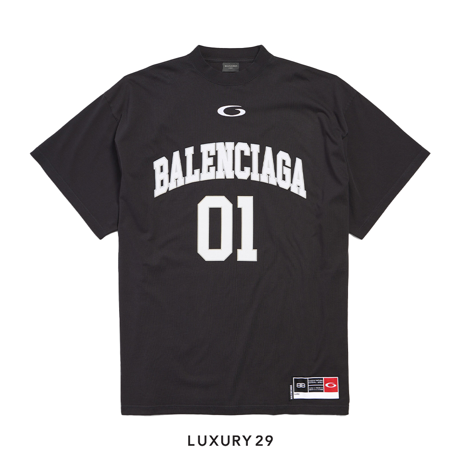 Balenciage Men's Basketball Series - Oversized T-shirt in Black BALENCIAGA