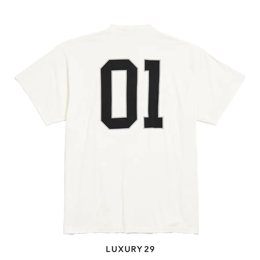 Balenciage Men's Basketball Series - Oversized T-shirt in Off White BALENCIAGA
