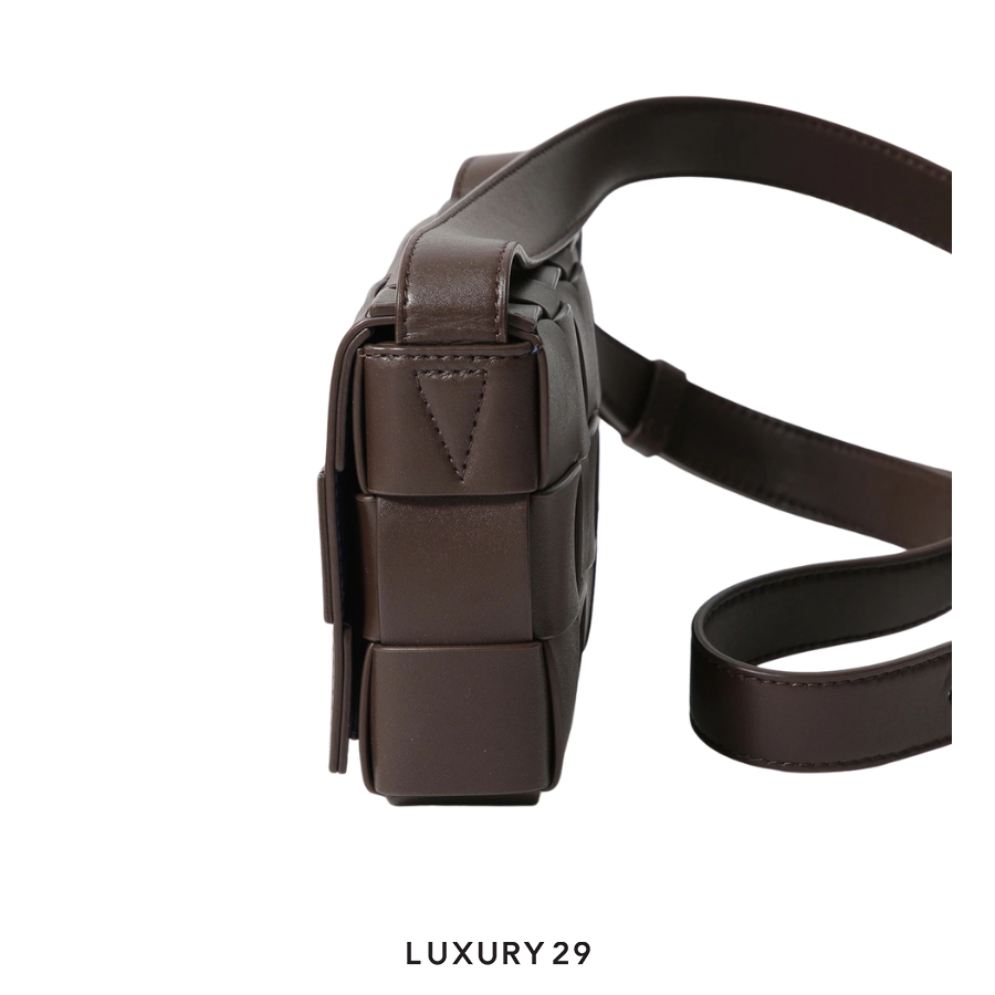 Bottega Veneta Chocolate Leather Small Cassette Crossbody Bag BOTTEGA VENETA