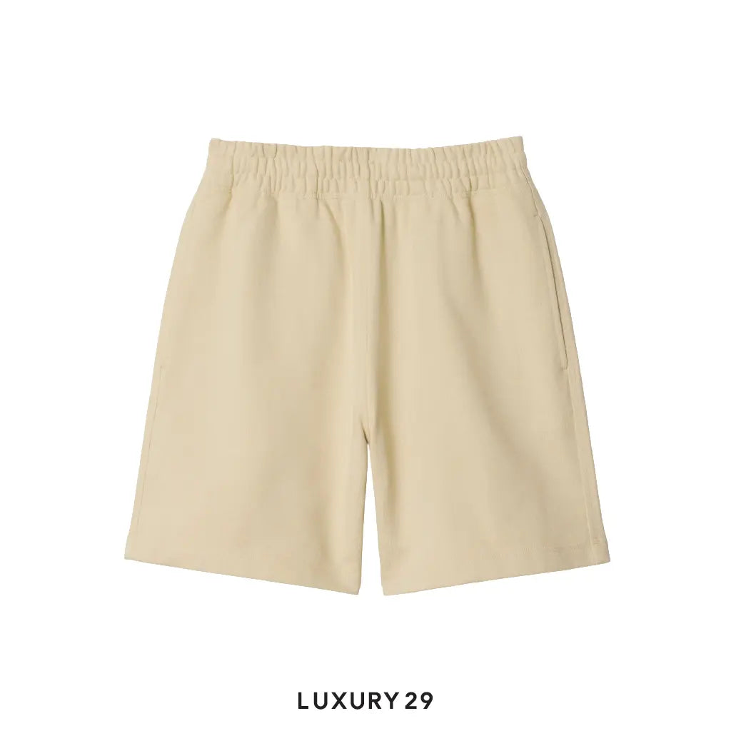 Burberry Check Label Cotton Shorts Neutrals