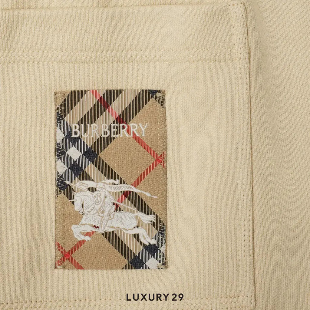 Burberry Check Label Cotton Shorts Neutrals BURBERRY