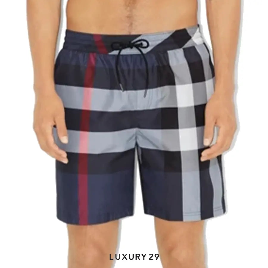 Burberry Check Swim Shorts Carbon blue BURBERRY