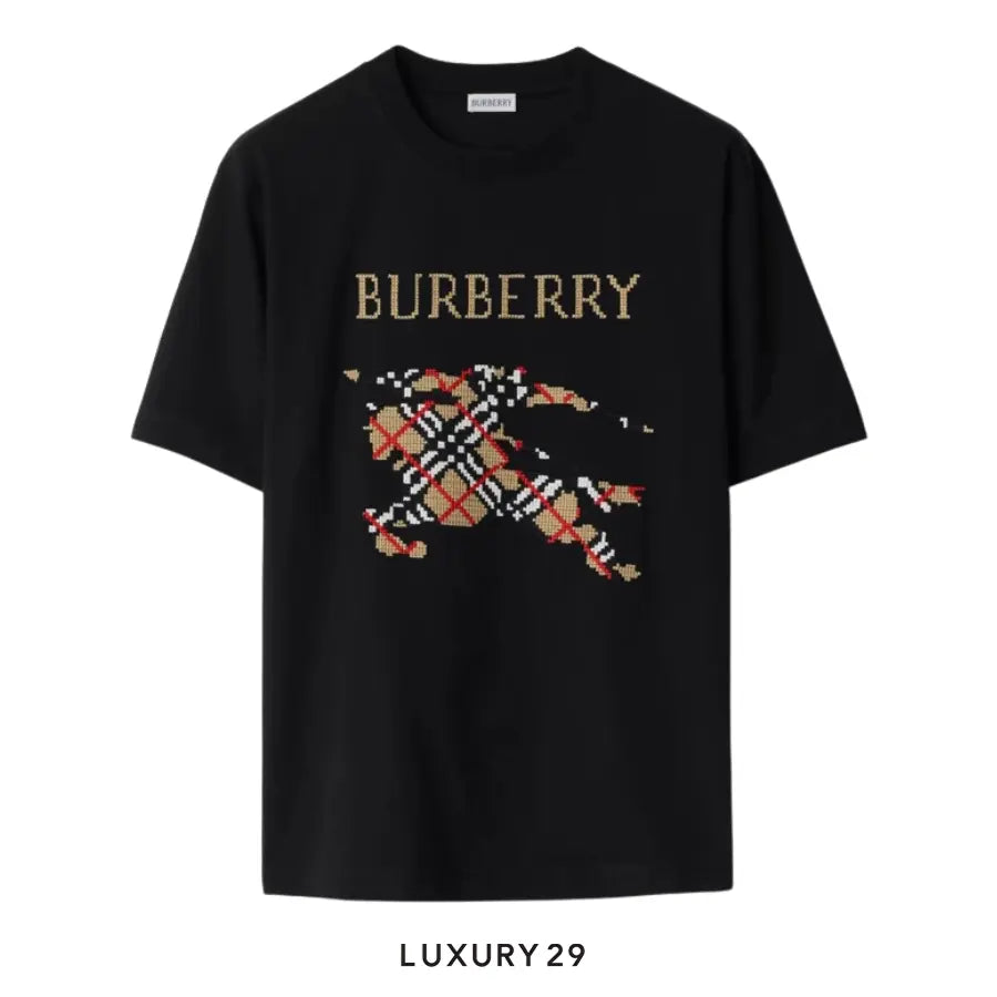 Burberry Cross Stitch EKD Cotton T-shirt Black