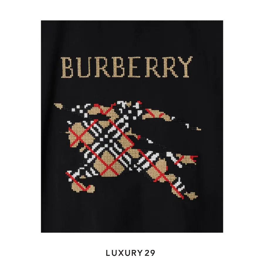Burberry Cross Stitch EKD Cotton T-shirt Black