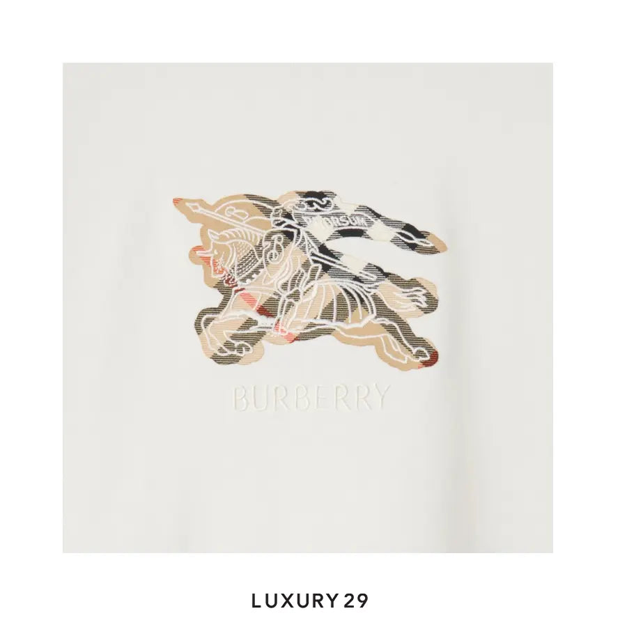 Burberry EKD Check Cotton T-shirt Chalk White