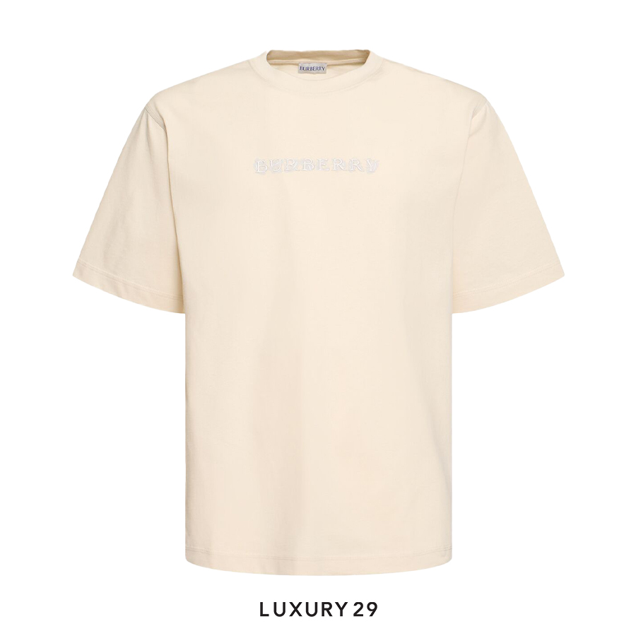 Burberry Paisley Logo Cotton T-shirt New in Tundra BURBERRY Luxury29