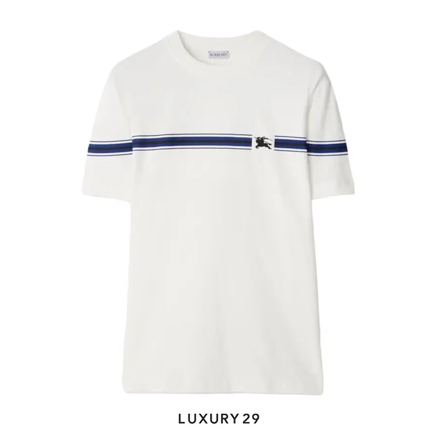 Burberry Stripe Cotton T-shirt in Salt