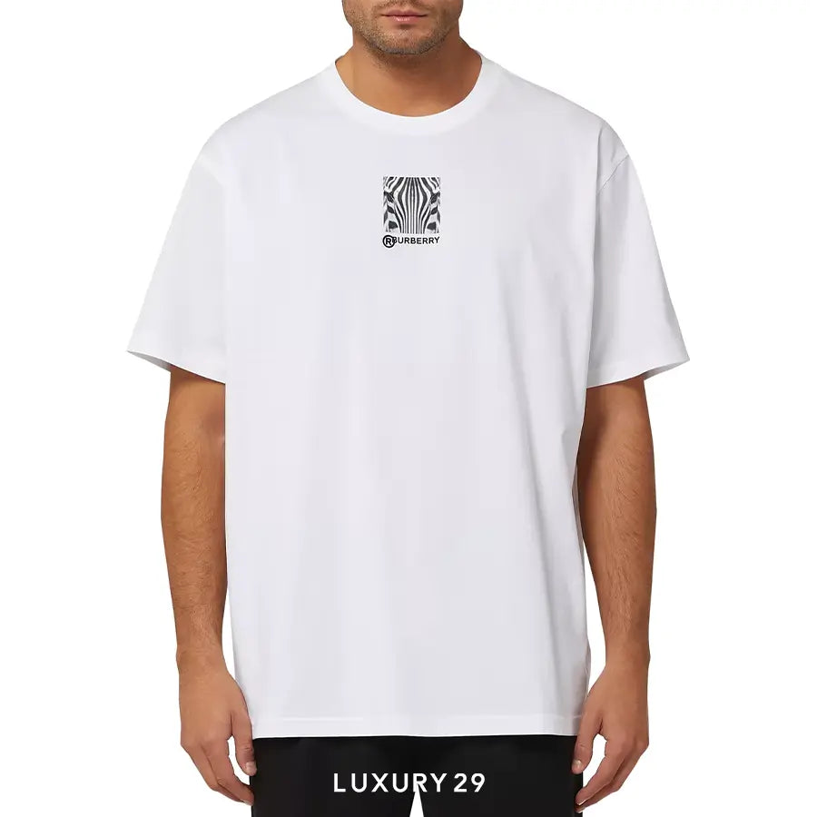 Burberry White Zebra Eyes T-Shirt BURBERRY