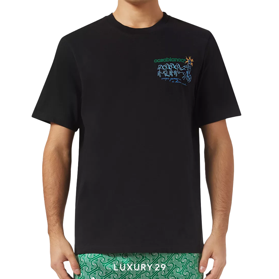 CASABLANCA Printed T-shirt Black Jersey CASABLANCA