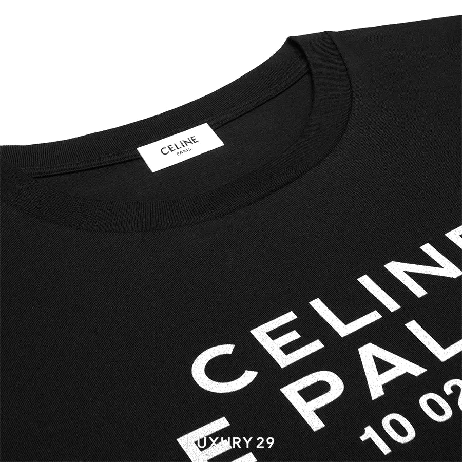 CELINE LOOSE LE PALACE T-SHIRT IN COTTON JERSEY BLACK/LEOPARD/ZEBRE/TIGRE CELINE