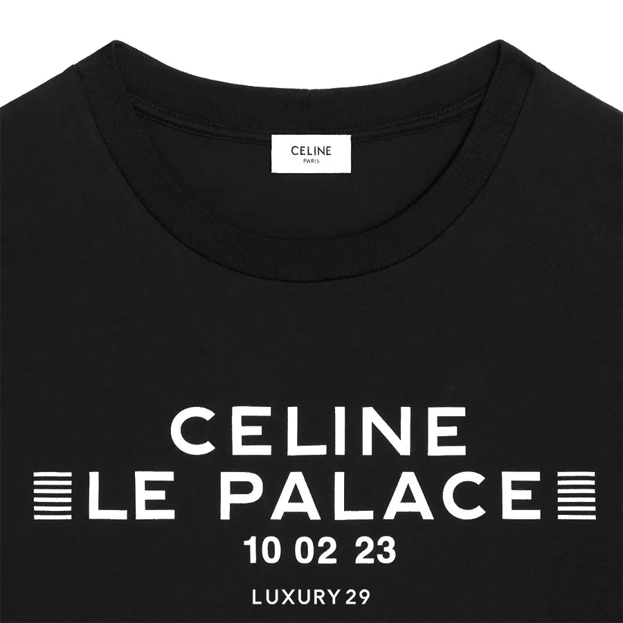 CELINE LOOSE LE PALACE T-SHIRT IN COTTON JERSEY BLACK/LEOPARD/ZEBRE/TIGRE CELINE