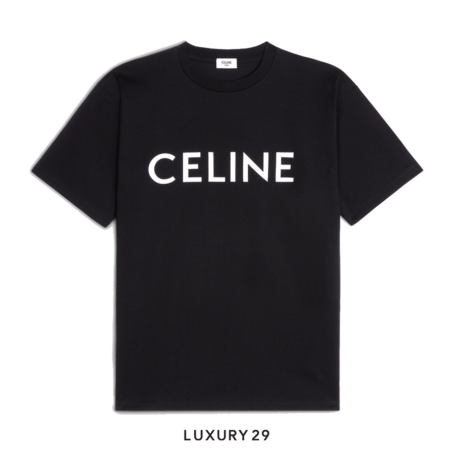 CELINE LOOSE T-SHIRT IN COTTON JERSEY BLACK / WHITE CELINE