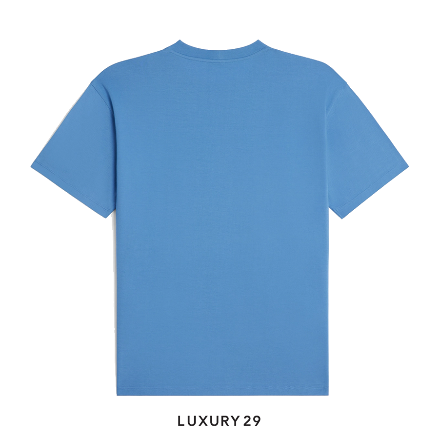 CELINE LOOSE T-SHIRT IN COTTON JERSEY DIRTY BLUE/ BLACK CELINE