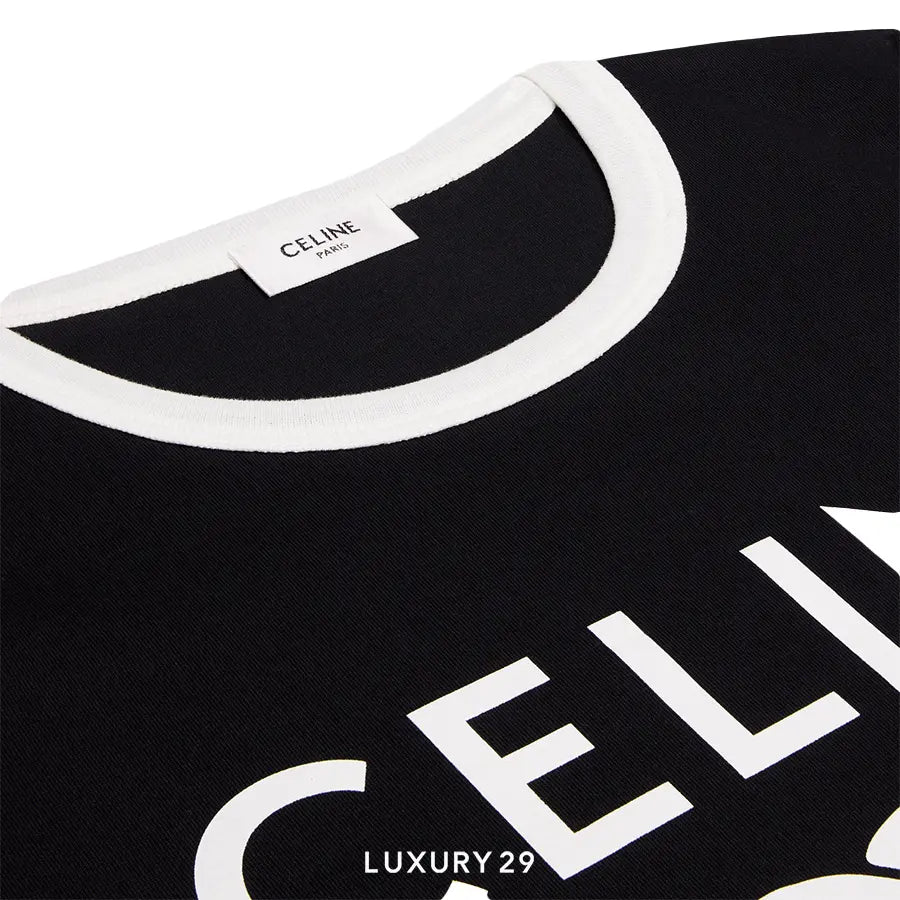 CELINE PARIS T-SHIRT IN COTTON JERSEY BLACK / WHITE CELINE