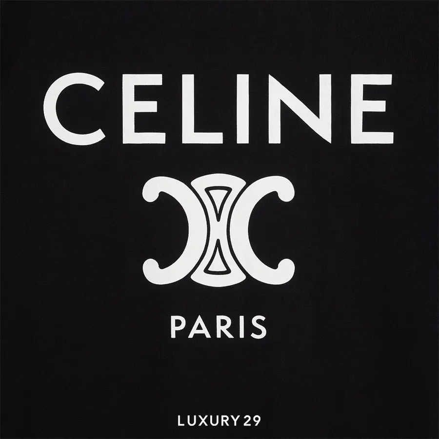 CELINE PARIS T-SHIRT IN COTTON JERSEY BLACK / WHITE CELINE