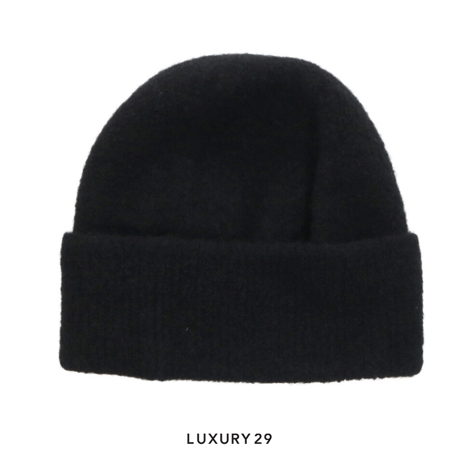 CHANEL Coco Mark Sequined Cashmere Beanie Black CHANEL