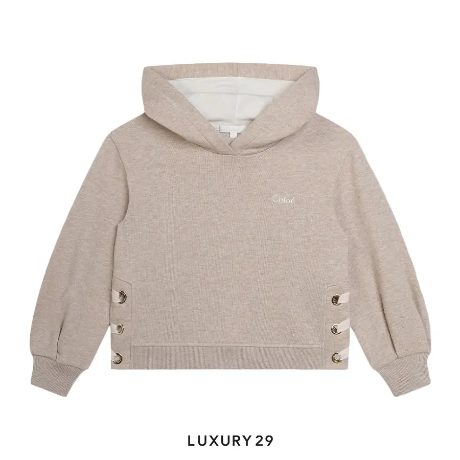 Kid CHLOE Hooded Sweatshirt Beige Marl