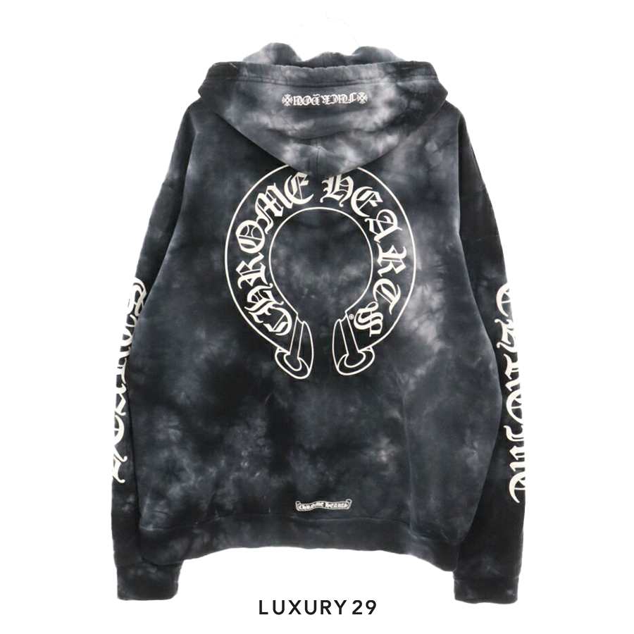 Chrome Hearts Horseshoe tie dye hoodie black CHROME HEARTS