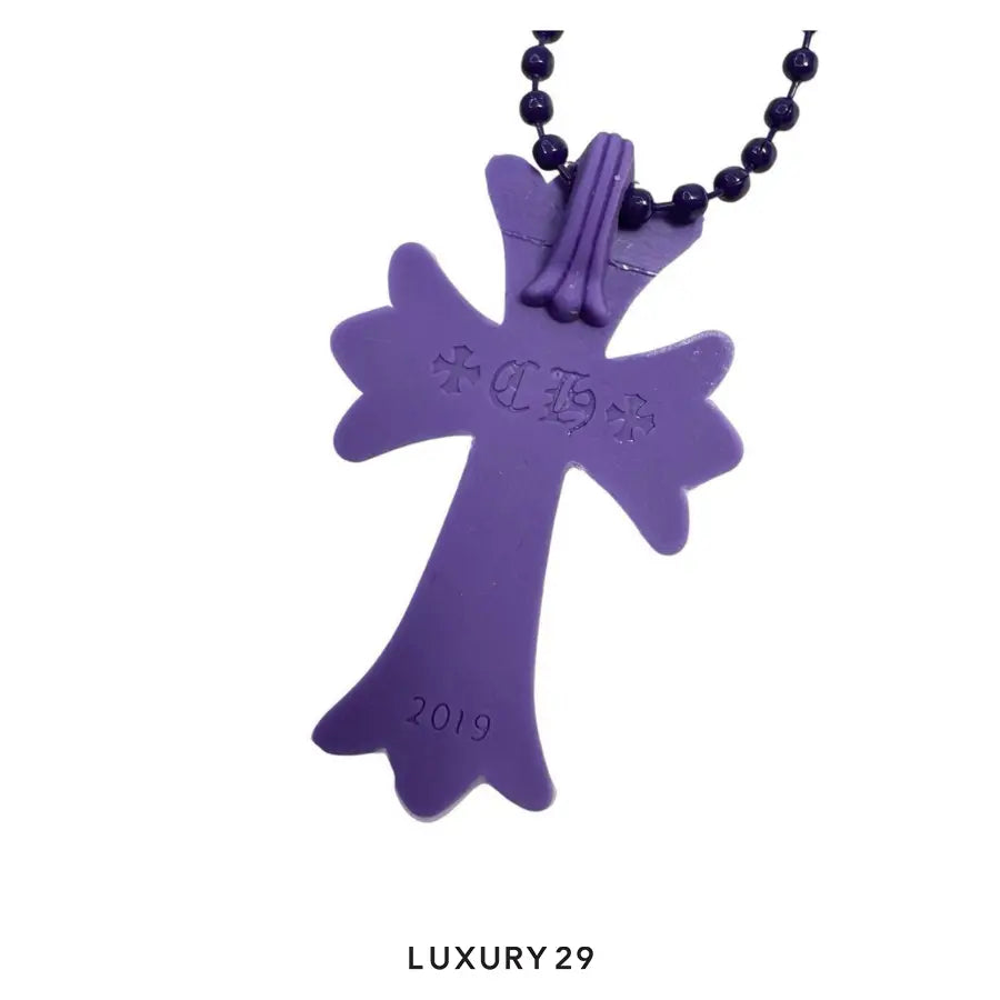 CHROME HEARTS SILICONE CROSS NECKLACE PURPLE CHROME HEARTS