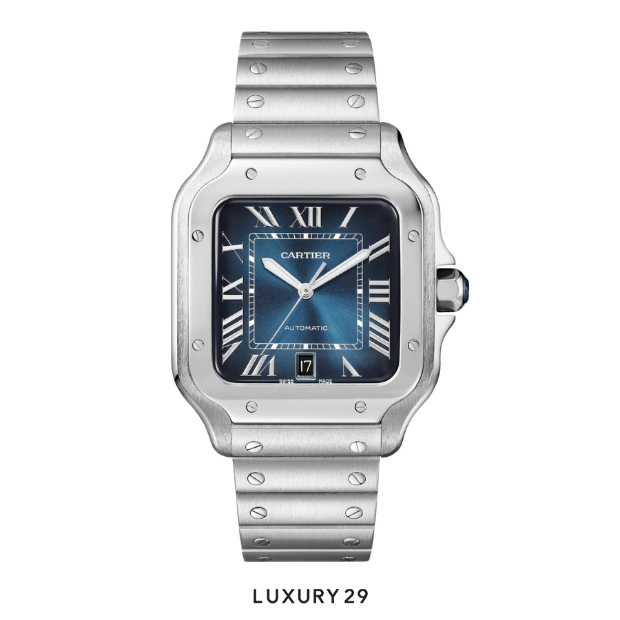 Cartier Santos de Cartier Watch Steel, Blue Crown CATIER Luxury29
