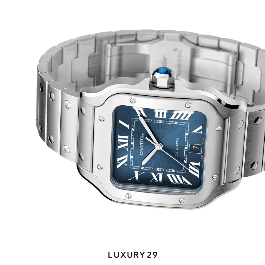 Cartier Santos de Cartier Watch Steel, Blue Crown CATIER Luxury29