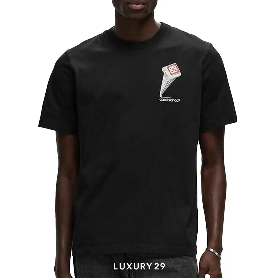 Casablanca Leaning Column T-Shirt Black CASABLANCA