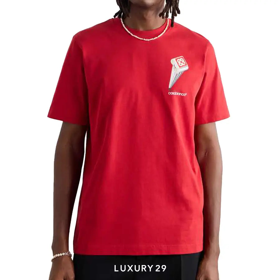 Casablanca Leaning Column T-Shirt Red CASABLANCA