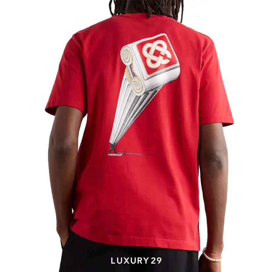 Casablanca Leaning Column T-Shirt Red CASABLANCA