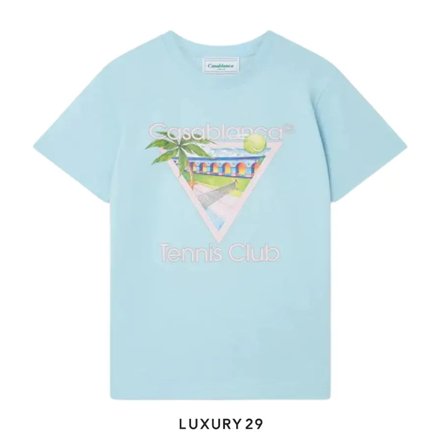 Casablanca Tennis Club Icon T-Shirt pale blue CASABLANCA