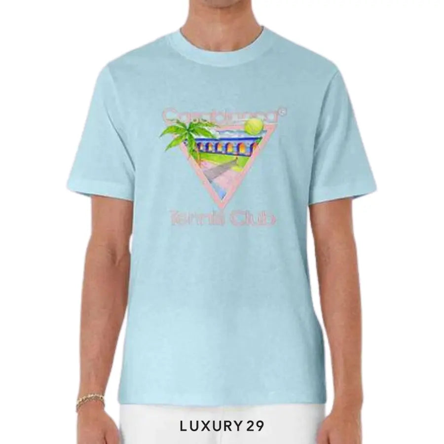 Casablanca Tennis Club Icon T-Shirt pale blue CASABLANCA