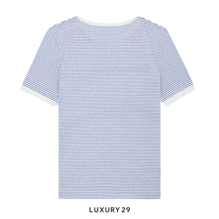 Celine 70s t-shirt in striped jersey Blue/White CELINE
