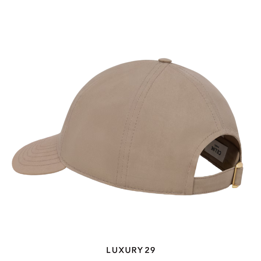 Celine Triumph Cotton Baseball Cap Beige Gray CELINE