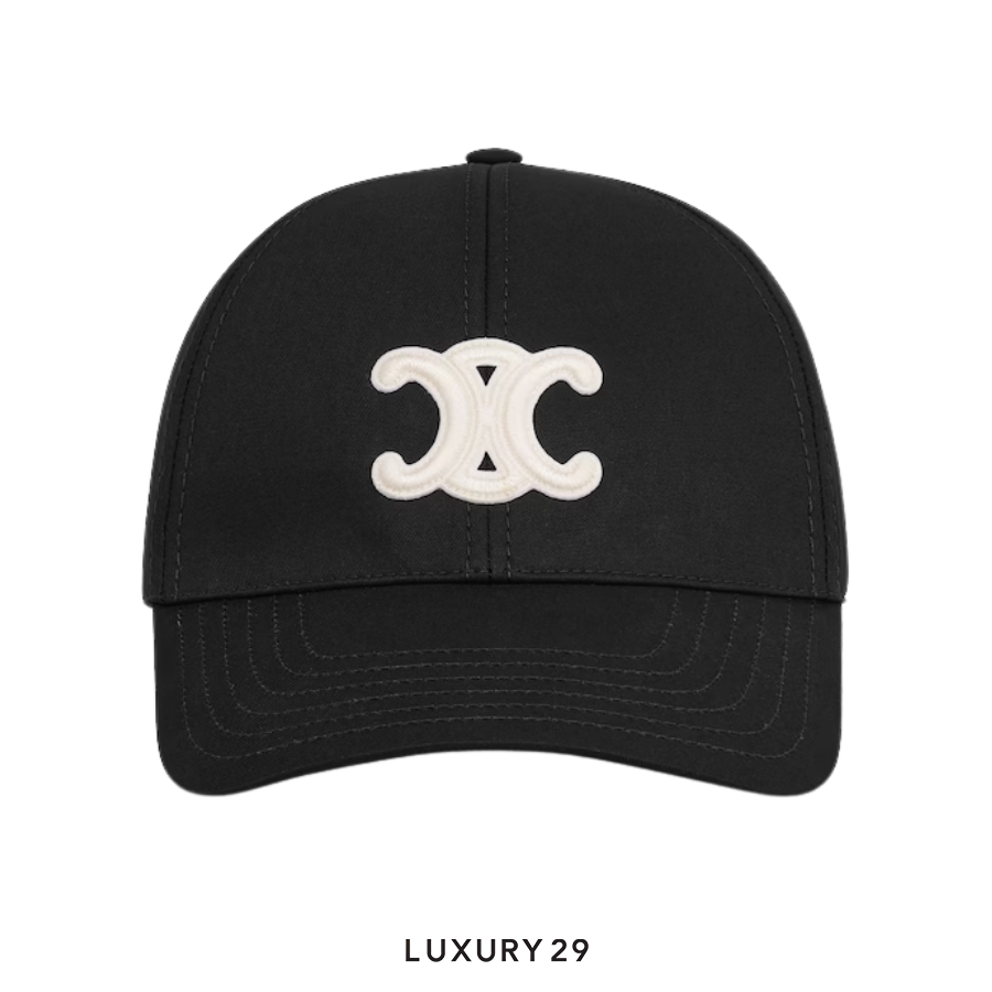 Celine Triumph Cotton Baseball Cap Black CELINE