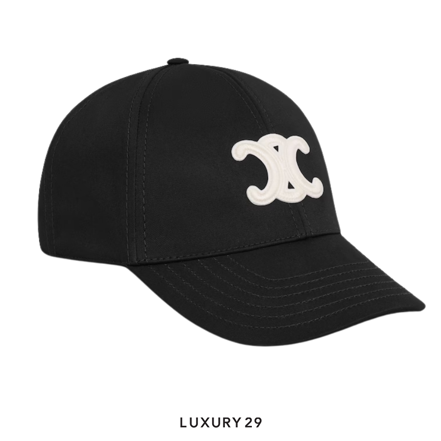 Celine Triumph Cotton Baseball Cap Black CELINE