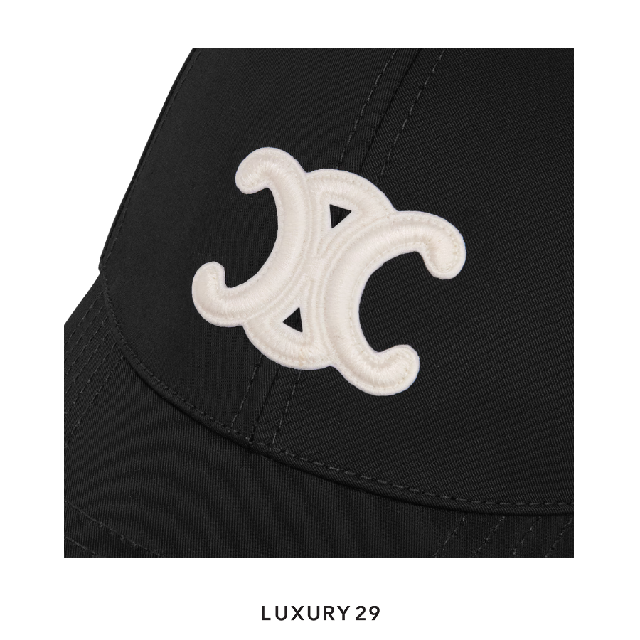 Celine Triumph Cotton Baseball Cap Black CELINE