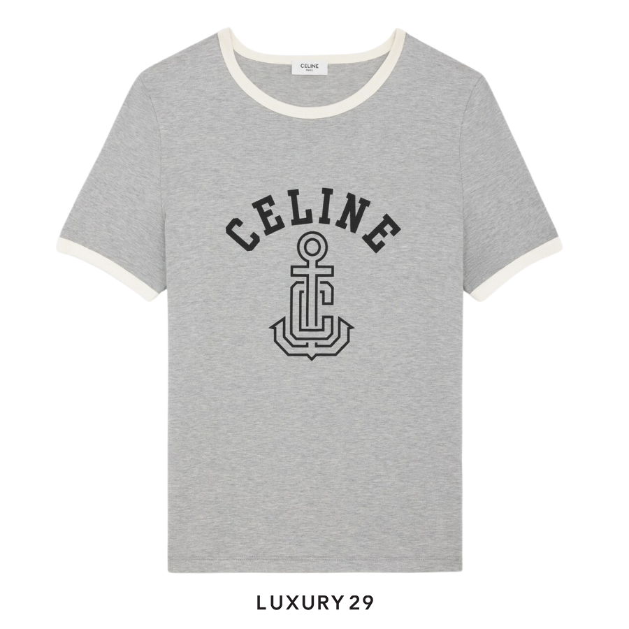 Celine anchor 70s t-shirt in cotton jersey Grey CELINE